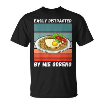 Vintage Facilement Distrait Par Les Amateurs De Nourriture Rétro Mie Goreng T-Shirt - Cadeauxyz