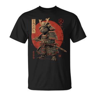 Vintage Japonés Arte Anime Gráficoamurai Capybara Guerrero Camiseta unisex - Regaloses