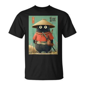 Vintage Japonés Gatoamuraiumi-Eiajero Guerrero Anime Camiseta unisex - Regaloses