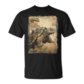 Vintage Japonés Paisajeiejo Tortuga Kanji Camiseta unisex - Regaloses