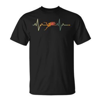 Vintage Plongeur Cadeau Battement De Cœur Plongez Plongée T-Shirt - Cadeauxyz