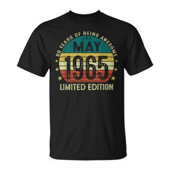 Vintage Regalo 60 Años Hombre Mayo 1965 60 Cumpleaños Camiseta unisex - Regaloses