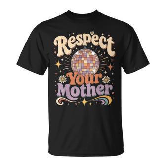Vintage Respect Your Mother Groovy Disco Ball Men T-Shirt | Seseable UK
