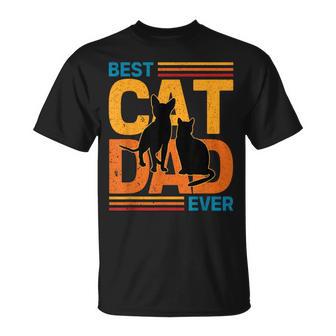 Vintage Retro Best Cat Dad Ever Fur Daddies Maglietta - Novitaregali