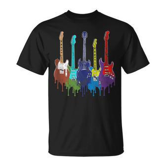 Vintage Retro Guitars Ideal Para Guitarristas In Mangas Camiseta unisex - Regaloses