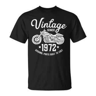 Vintage Retro Motocicleta Cumpleaños 1972 Rider Camiseta unisex - Regaloses
