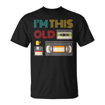 Vintage Retrotyle Disketteideo Cassette I'm This Old T-Shirt - Cadeauxyz