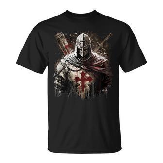 Vintage A Warrior Of Christ – Chevaliers Templiers Homme T-Shirt - Cadeauxyz