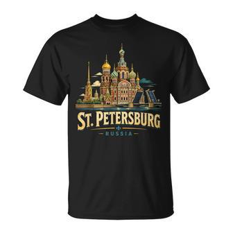 Vintagean Petersburgo Rusiaiajeouvenir Monumento Regalo Camiseta unisex - Regaloses