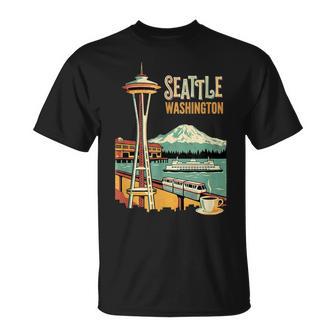Vintageeattle Usa Recuerdo Deiaje Para Turistas Camiseta unisex - Regaloses