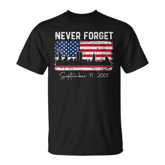 Women's 25Th Anniversary September 11 2001 Memorial Day Usa Flag T-Shirt | Seseable UK