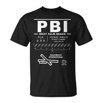 Women's Palm Beach International Airport Florida Pbi T-Shirt - Thegiftio UK