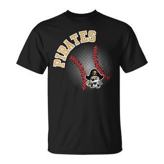 Women's Pirates Baseball Mom Game Day Sports Gold Pirate Pride T-Shirt | Seseable UK