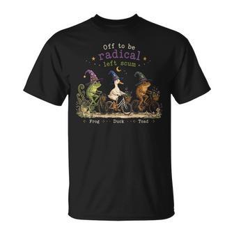 Women's Vintage Off To Be Radical Left Scum Frog Duck Toad T-Shirt - Thegiftio UK
