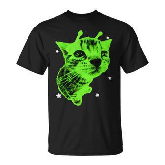 Y2k Alien Cat Meme Retro Silly Cat Vintage Space Kitty T-Shirt - Thegiftio UK