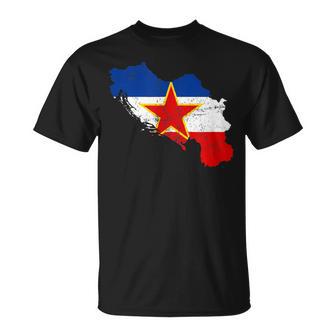 Yugoslavia Map Flag Yugoslavia Camiseta unisex - Regaloses