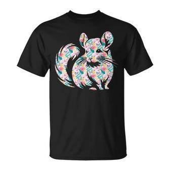 かわいいチンチラ花柄チンチラ 長袖tシャツ Tシャツ - Kawaiitshirt