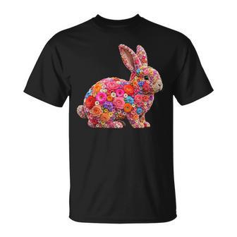 夏に可愛い花うさぎ 花柄 うさぎ Tシャツ - Kawaiitshirt