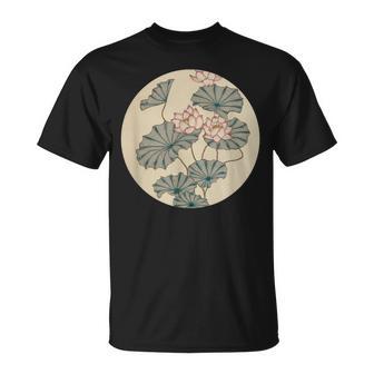 蓮の花 浮世絵 日本風アート Tシャツ - Kawaiitshirt