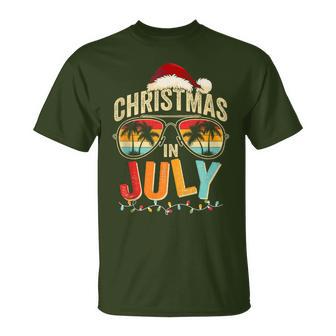 Christmas In July Summer Beach Hawaii Santa Claus Xmas T-Shirt | Seseable UK