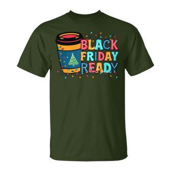 Friday Shopping Ready Christmas Lights Black Shopping Family T-Shirt | Seseable UK