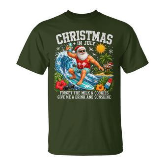 Christmas In July Hawaiian Santa Beach Graphic T-Shirt | Seseable UK