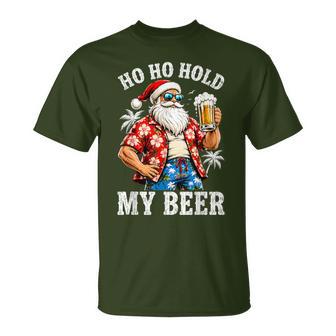 Santa With Sunglasses And Beer Christmas In July T-Shirt | Seseable UK