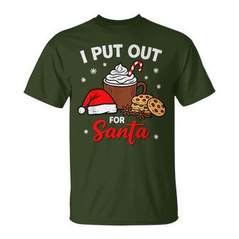 I Put Out For Santa Christmas Couple Matching Xmas T-Shirt - Thegiftio UK