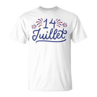 14 Juillet Fête Nationale France Tricolore T-Shirt - Cadeauxyz