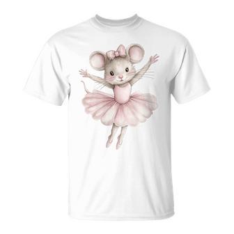 Aquarelle Mignonne Ballerineouris Ballet Danse T-Shirt - Cadeauxyz