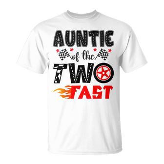 Auntie Of The Two Fast 2Nd Birthday Boy Racing Car T-Shirt | Seseable UK