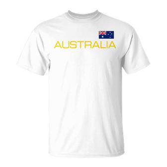 Australia Flag Australian Athletic Sports Jersey Style T-Shirt - Thegiftio UK