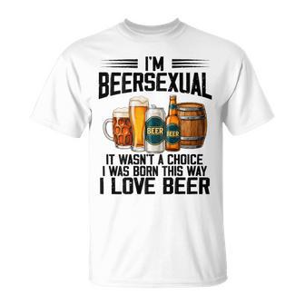 On Back I'm A Beersexual Beer Drinking Lover T-Shirt | Seseable UK