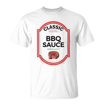 Barbecue Sauce Halloween Bbq Matching Costume Label T-Shirt | Seseable UK