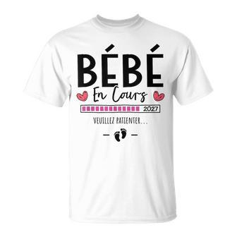 Bébé En Cours 2027 Annonce Grossesse Future Maman Et Papa T-Shirt - Cadeauxyz