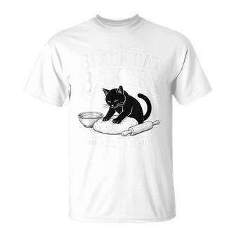 Black Cat Bakery Biscuits Made Daily Baking T-Shirt - Monsterry