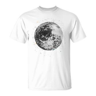 Black And White Disco Ball Club Retro Comfort Colors Crop Top T-Shirt | Seseable UK