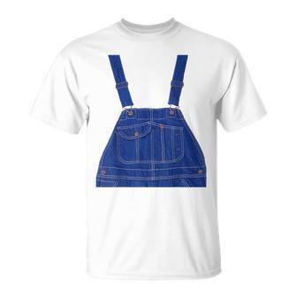 Blue Color Overall Printed On A Yellow Color T-Shirt - Thegiftio UK