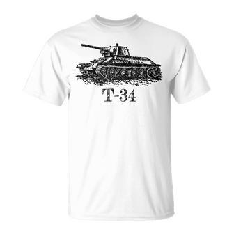 Bosquejo Del Tanque Ruso T-34 Ww2 Camiseta unisex - Regaloses