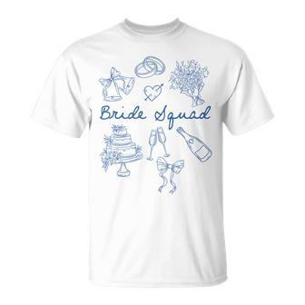Bride Squad Bridesmaid Bow Bridal Party Wedding Bachelorette T-Shirt | Seseable UK