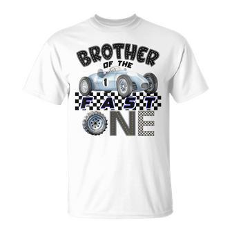 Brother Of The Fast One Birthday 1St Race Car Family T-Shirt | Seseable UK