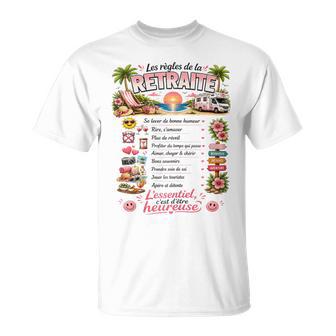 Cadeau Retraitée Original Les Règles De La Retraite T-Shirt - Cadeauxyz