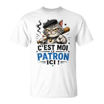 Cadeaux Chat Humour – C’Est Moi Le Patron Ici T-Shirt - Cadeauxyz