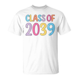 Class Of 2039 Grow With Me Handprints On Back K To 12 Grade T-Shirt - Thegiftio UK