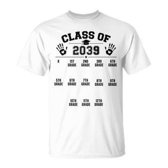Class Of 2039 Grow With Me Handprints T-Shirt - Thegiftio UK