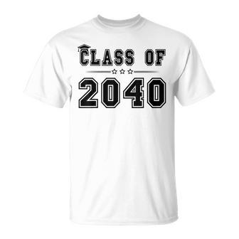 Class Of 2040 Grow With Me Graduation Handprint On Back T-Shirt | Seseable UK