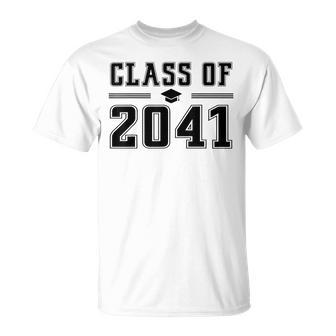 Class Of 2041 Grow With Me Graduation Handprint On Back T-Shirt | Seseable UK