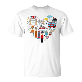 Cool London Doodles I Love Londonibes London Landmarks Camiseta unisex - Regaloses