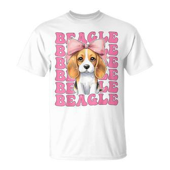Coquette Bow Beagle Fille Chien Maman Fête Des Mères Rose T-Shirt - Cadeauxyz