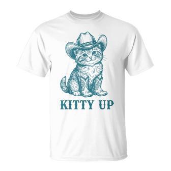 Cowboy Cat Kitty Up Vintage Western Cat T-Shirt - Thegiftio UK